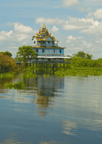 Floating temple, Tonle Sap Lake near Battambang Floating temple, Tonle Sap Lake near Battambang