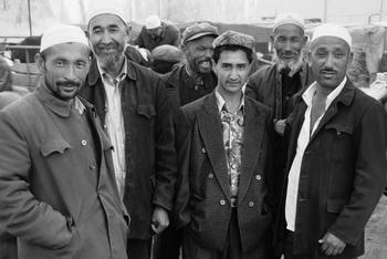 Uigher men, Kashgar, (1998) Photo (c) Karen Abrahamson Uigher men, Kashgar, (1998) Photo (c) Karen Abrahamson