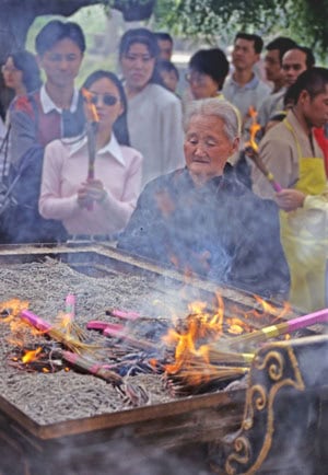 old woman and brazier